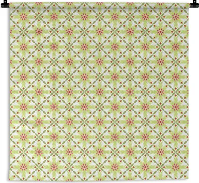Produktbild von MuchoWow® Wandteppich Wandbehang Bohème - Muster - Blumen 120x120 cm Tapisserie Dekoration Wandtuch - Modern - Baumwollgewebe