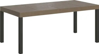Produktbild von Ausziehbarer Tisch Everyday Premium 90/246x90 cm in Taubengrau mit anthrazitfarbenen Beinen
