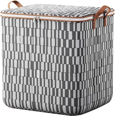 Produktbild von Famanu Aufbewahrungstasche 140 Liter - 2 Stück - Faltbare Kleiderbox mit Deckel für Bettdecken, Decken - Kleiderlagerung
