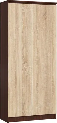 Obrázok produktu pre Akord Polica So 2 Dverami, 8 Políc, Wenge / Dub Sonoma, 80X35X180 Cm