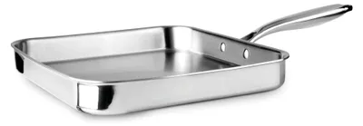 Image de Poêle à griller Ibili Triply Natural, acier inoxydable/aluminium, 28 x 28 x 4 cm, argent