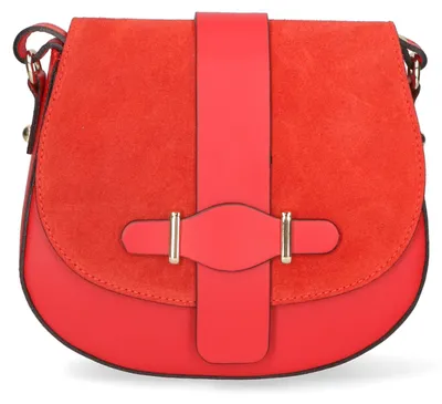 Image de Sac bandoulière pour femmes de la marque Gave Lux, en suède et en cuir, fabriqué à la main en Italie