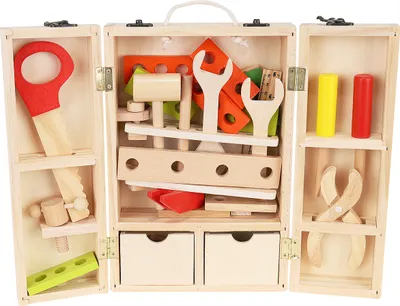 Produktbild von Werkzeug-Spielzeug aus Holz Pädagogische Bau Spielzeug für Kinder Werkzeugkasten 9367