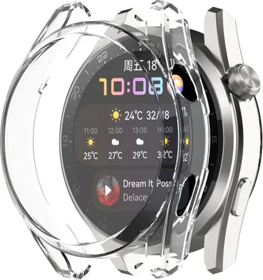Produktbild von Schutzhülle Schutztasche für Huawei Watch3 Pro Case Cover Bumper Etuis Schale Tasche, Farbe:Transparent Weiß