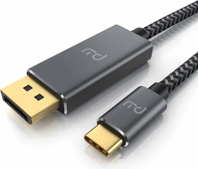 Produktbild von Primewire USB Typ C zu Display Port Konverterkabel Adapterkabel mit Stoffummantelung 8K 7680 × 4320 @ 30 Hz - 1m