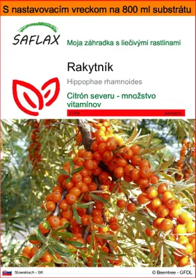 Obrázok produktu pre SAFLAX Garden in the bag - rakytník - Hippophae rhamnoides - 40 Semená - S pestovateľským substrátom v praktickom samostaviteľnom vrecku