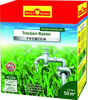 Produktbild von Wolf Garten L-TP 50 Trockenrasen Premium 1,5 kg Faltschachtel