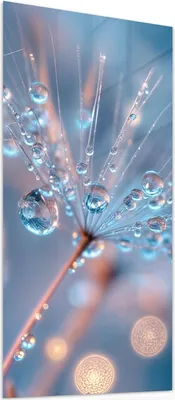 Produktbild von Glasbild 55x110cm in XXL für Wohnzimmer, Schlafzimmer Motiv Wassertropfen Kunst
