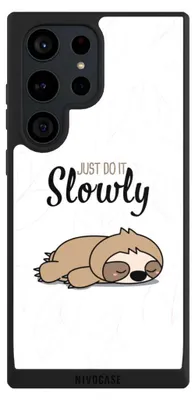 Produktbild von NIVOCASE Handyhülle für Samsung Galaxy S23 Ultra Hülle NIVOpure Case Schwarz Faultier Tiere lazy sunday