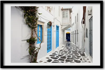 Produktbild von Bild 60x40 MDF-Rahmen, Wandkunst griechische Straßen