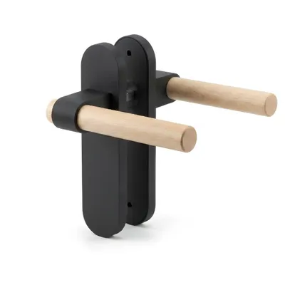 Produktbild von Türklinke mit Langschild 1 Paar Schwarz Modernes Design Türbeschlag Türgriff Kunststoff (PLA) Inkl. Montagematerial