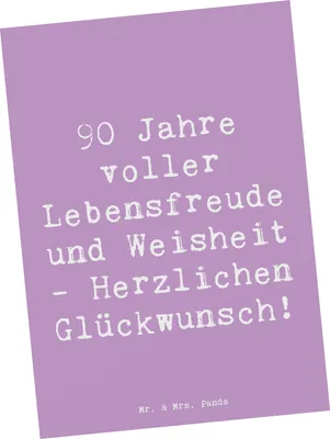 Produktbild von Mr. & Mrs. Panda Postkarte Spruch 90. Geburtstag Lebensfreude - Lavendeltraum - Geschenk, Ansichtskarte, Geburtstagsgeschenk, Ansichtskarten, Liebevolles, bildkarte