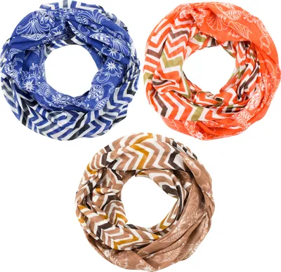 Produktbild von Sunsa Damen Loop Schal Tuch 3er Set Halstuch Geschenkideen für Frauen-MädchenTücher aus Baumwolle mit Blumen & modern bohemian Design 41320