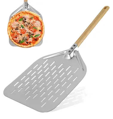 Produktbild von 12-Zoll-Pizzaschieber aus Aluminium mit Löchern