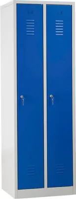 Produktbild von Gürkan Spind lichtgrau, enzianblau 103488, 2 Schließfächer 60,0 x 50,0 x 180,0 cm