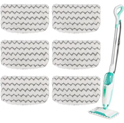 Image de INF Tampons de remplacement pour balai vapeur (pack de 6) compatible avec Shark M11/D01 – Multi-couches absorbants gris pour S1000/S1000A/S1000C