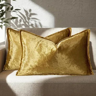 Obrázok produktu pre 30 cm x 50 cm, štvorcové, dekoratívne vankúšiky z velúru, vhodné na pohovku alebo do obývačky, 30 x 50 cm, sada 2 kusov