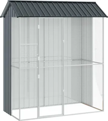 Obrázok produktu pre vidaXL Klietka pre vtáky antracitová 215 x 110 x 247 cm Pozinkovaná oceľ