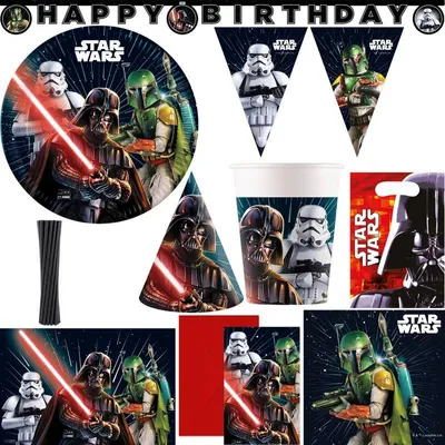 Produktbild von Star Wars Galaxy XL Partyset zum Kindergeburtstag Geburtstag Deko