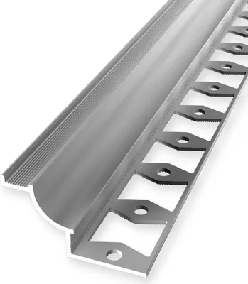 Produktbild von Hohlkehlprofil 8 x 40 x 2500 mm Wandkantenprofil Einfasshöhe 8 mm Aluminium Geschlossen Gestanzt Silber Küberit