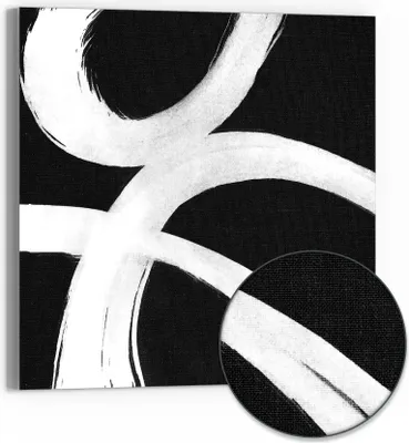 Produktbild von DEQORI Hybrid Leinwand Bild 30x30 cm 'Schwarze Eleganz' Wandbild Glas flach modern