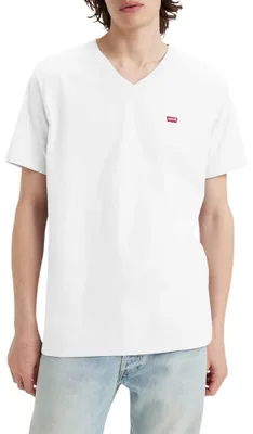Productafbeelding van Levi's heren T-shirt met V-hals, model Original Housemark, kleur wit, maat XS
