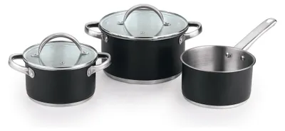 Zdjęcie produktu dla Omgoods - Zestaw 5-elementowy do gotowania ze stali nierdzewnej z pokrywkami