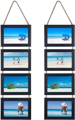 Image de Famanu, cadre photo-collage avec 8 ouvertures - lot de 4 - couleur noire