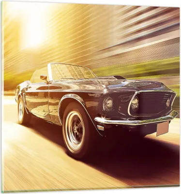 Produktbild von Bilder auf glas - Auto Cabrio - 30x30cm - Glasbilder - Wandbilder - Bilder - Kunstdruck - zum Aufhängen bereit - Wanddekoration aus Glas - Glas Bilder - Wandbild auf Glas - Einteilig - GAC30x30-3626