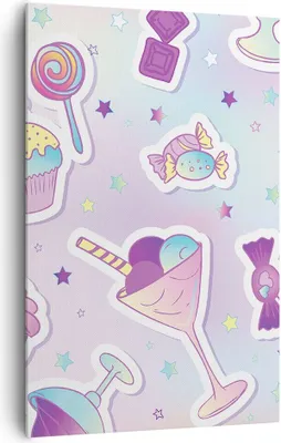 Produktbild von Bild auf Leinwand - Leinwandbild - Einteilig - Süßigkeiten Süßigkeiten Kinder Kuchen - 80x120cm - Wand Bild - Wandbilder - Leinwanddruck - Wanddekoration - Leinwand bilder - Wandbild - PA80x120-2919