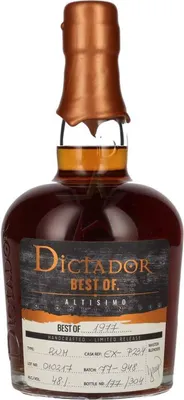 Immagine prodotto di Dictador BEST OF 1977 ALTISIMO Rum colombiano 40YO/010217/EX-P234 48 %  0,70 lt.