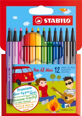 Produktbild von STABILO Premium-Filzstift - Pen 68 Mini - 12er Pack - 12 verschiedene Farben