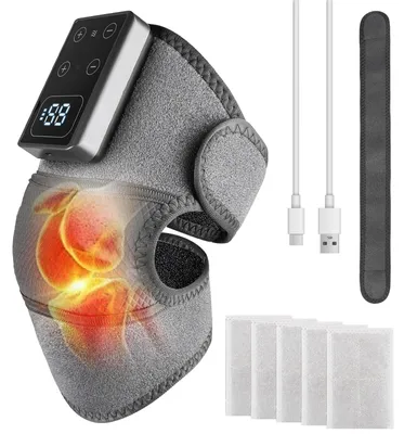 Immagine prodotto di Massaggiatore per le ginocchia con riscaldamento: borsa riscaldante elettrica per le ginocchia 3 in 1, con infrarossi e vibrazione, massaggiatore per le ginocchia senza fili, per alleviare il dolore. 5 livelli di riscaldamento e 3 modalità di massaggio, ideale come regalo benessere