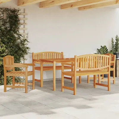 Image de Maison Exclusive - Ensemble de salle à manger de jardin 5 pièces en teck massif