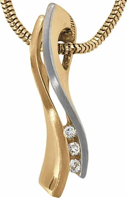 Produktbild von JOBO Anhänger 585 Gold Gelbgold teilrhodiniert teilmattiert 3 Diamanten Brillanten