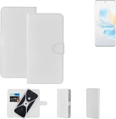 Produktbild von K-S-Trade Handy Hülle Schutz Hülle kompatibel mit Honor 100 Pro Cover Case Bookstyle Bumper weiß 1x