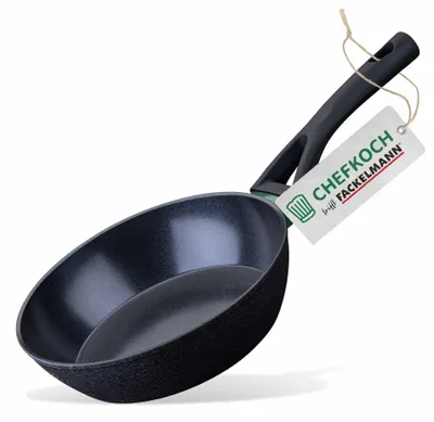 Produktbild von Chefkoch trifft Fackelmann Bratpfanne 24 cm aus recyceltem Aluminium Pfanne mit keramischer Antihaftbeschichtung, Soft-Touch-Griff, backofengeeignet bis 150°C