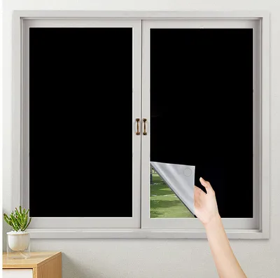 Produktbild von INF DIY Verdunkelungsvorhang Fensterfolie Schwarz 145 x 100 cm
