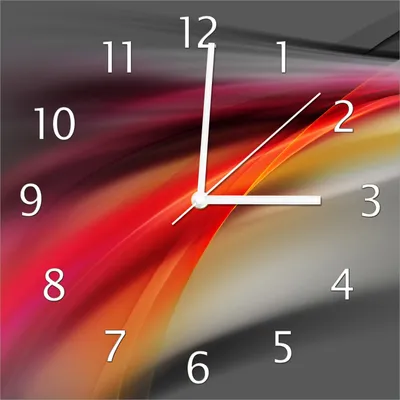 Produktbild von Wallario Design Wanduhr Schwarz rot pink - Abstraktes Design aus Echtglas, Größe 30 x 30 cm