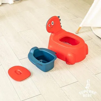 Productafbeelding van Famanu kindertoilet met rugleuning - Comfortabel, antislip, spatwaterdicht, geurremmend - Rood