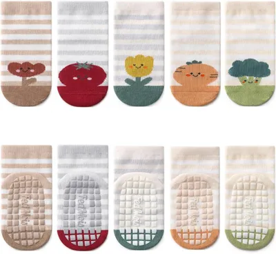Produktbild von Babysocken Antirutsch-Grip, 5 Paar, Baumwolle, unsichtbar, für Sneaker
