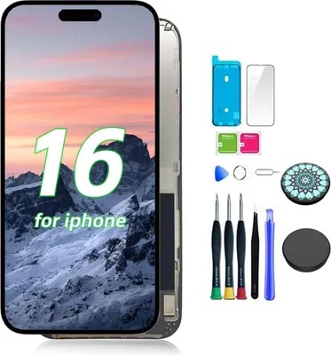 Produktbild von iPhone 16 Display | Komplettes OLED Display | Reparatur Set| Ersatzteil | Bildschirm Einheit