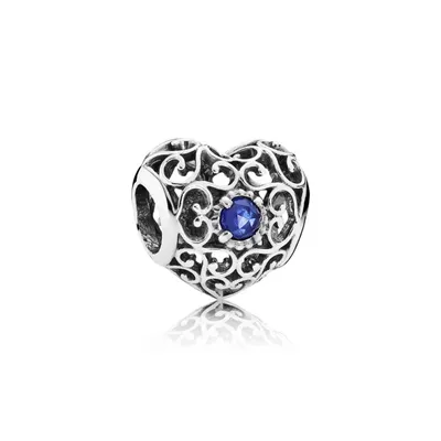 Produktbild von PANDORA Damen-Charm September Herz 925 Silber Saphir blau - 791784SSA