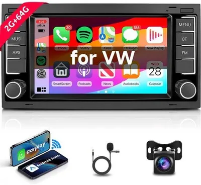 Productafbeelding van 2G+64G Android autoradio voor 2004-2011 Carplay Android Auto, 7 inch touchscreen Bluetooth met Navi Mirror Link Navi WiFi SWC FM/RDS/EQ + achteruitrijcamera