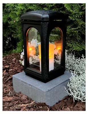 Produktbild von Grablaterne Classico Premium Massiv 28,0cm mit Sockel