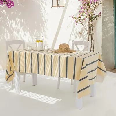 Image de Dune Nappe 140x140 cm Jaune 140x250 cm 85% coton 15% polyester Fabriqué en Europe