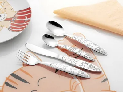 Produktbild von 1x 4-tlg. Kinderbesteck BELLA 18/0 poliert Messer, Gabel, Löffel Set