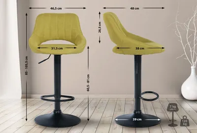 Produktbild von Barhocker Milet Stoff schwarz grün