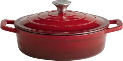 Produktbild von APS 88300 Bräter mit Deckel 5 STARS, Gusseisen, induktionsgeeignet, ofenfest, inkl. Deckelhalter, Ø 25 cm, 2,5 Liter, rot