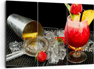 Produktbild von Bild auf Leinwand - Leinwandbild - Alkohol aperitif cocktail getränk - 105x70cm - Wand Bild - Wanddeko - Leinwanddruck - Bilder - Kunstdruck - Leinwand bilder - Wandkunst - CE105x70-2257